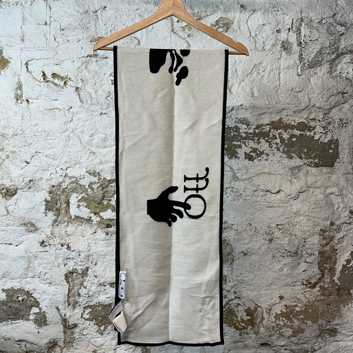 Off-White White Logos Black Scarf