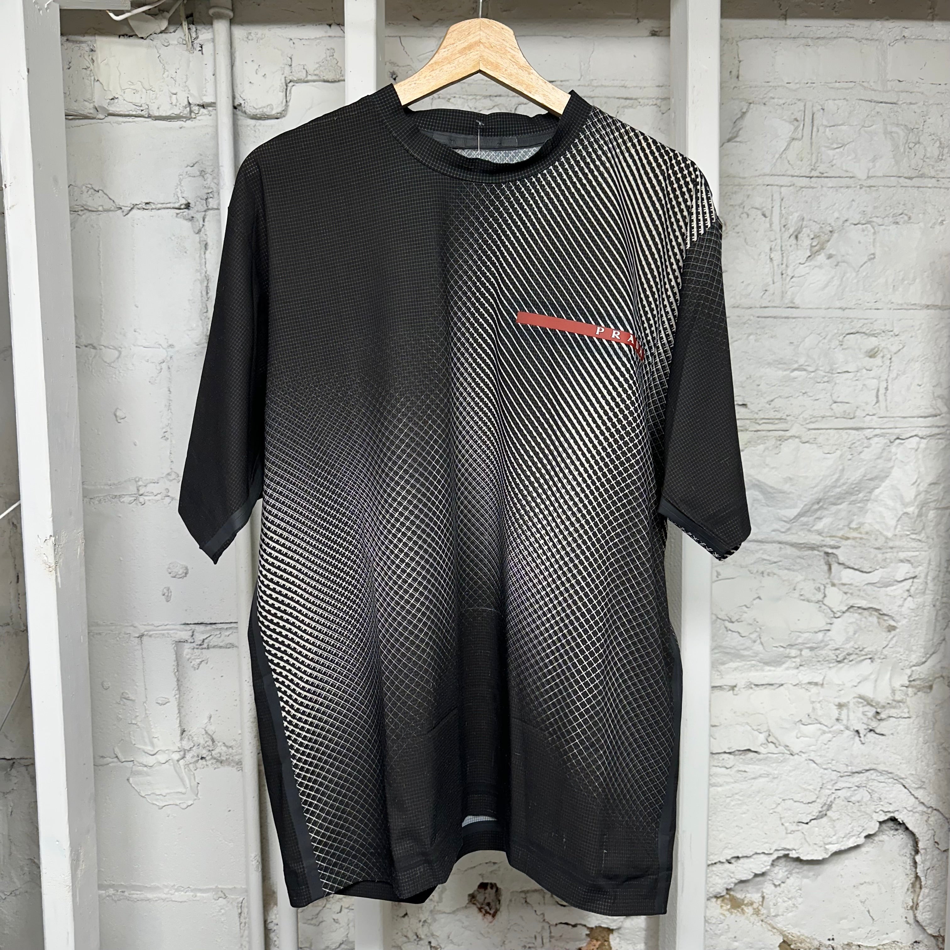Prada Black White Gradient T-Shirt Sz S