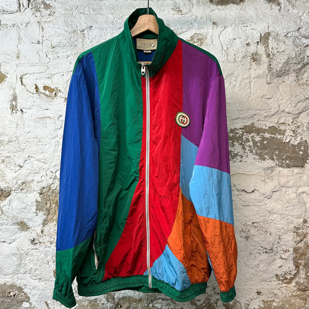 Gucci GG Multicolor Geometric Track Jacket Sz L