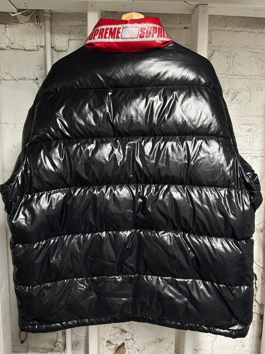 Supreme Reversible Neck Logo Puffer Jacket Sz XL