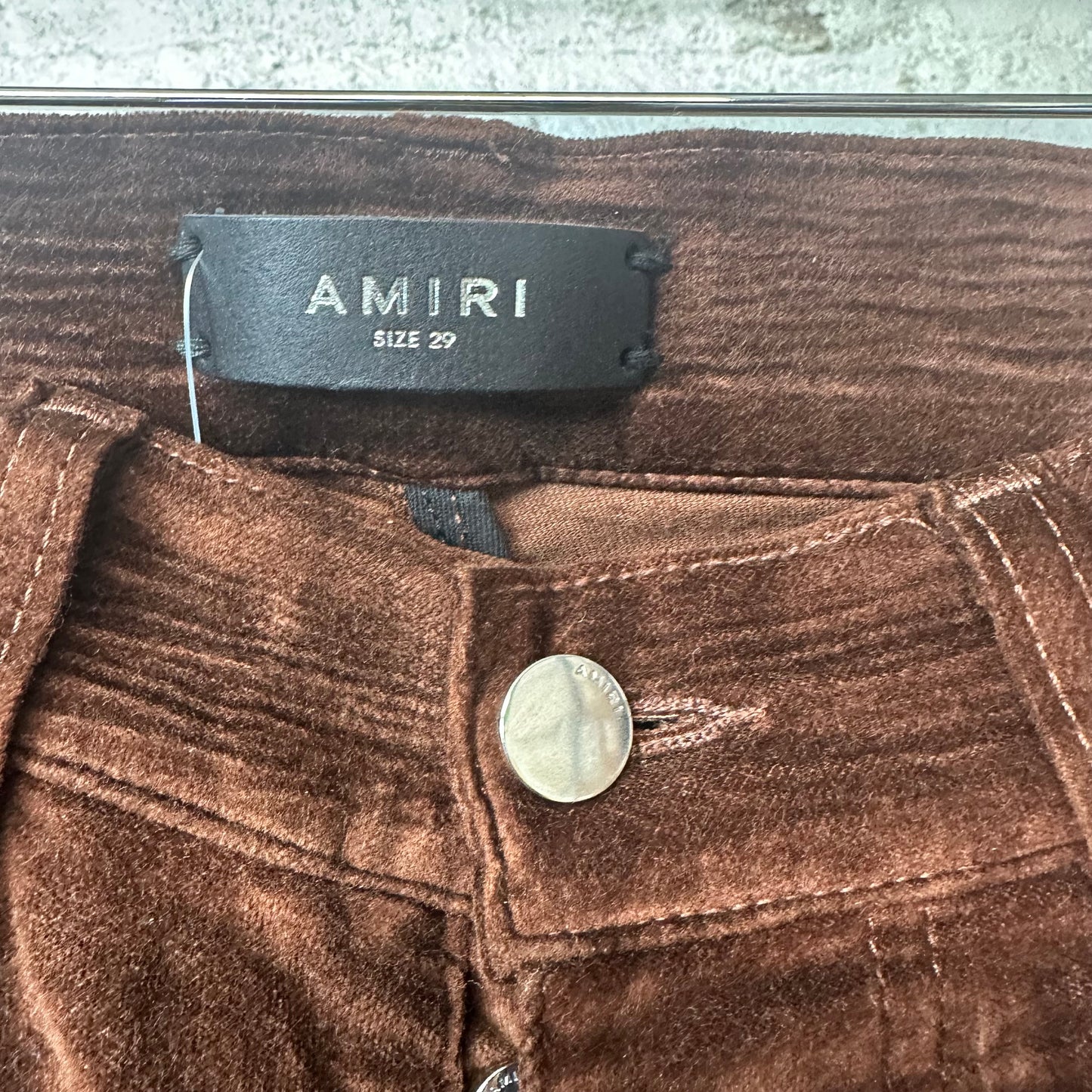 Amiri Plain Brown Velour Jeans Sz 29