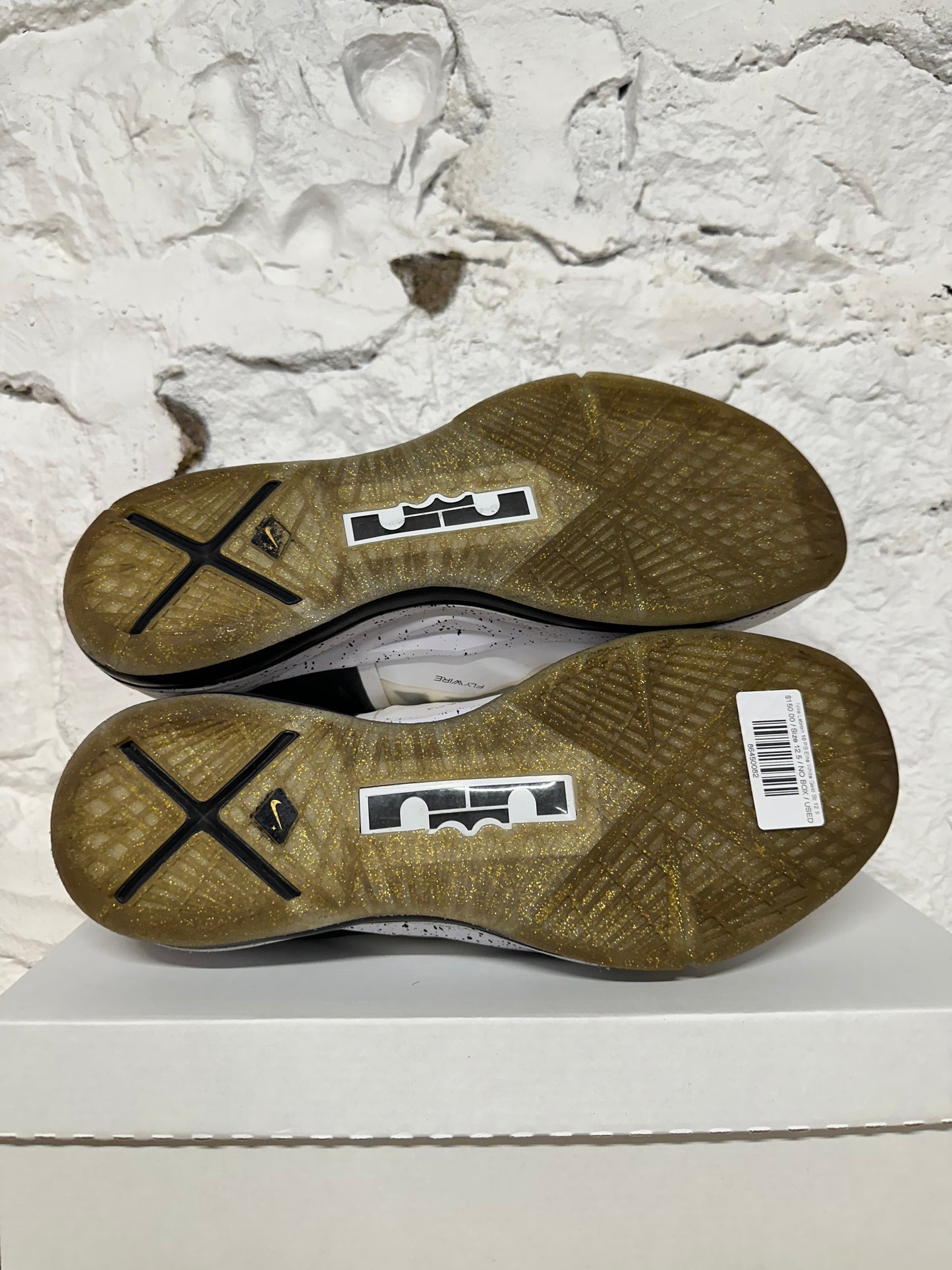 Nike LeBron 10 PS Elite White Gold Sz 12.5