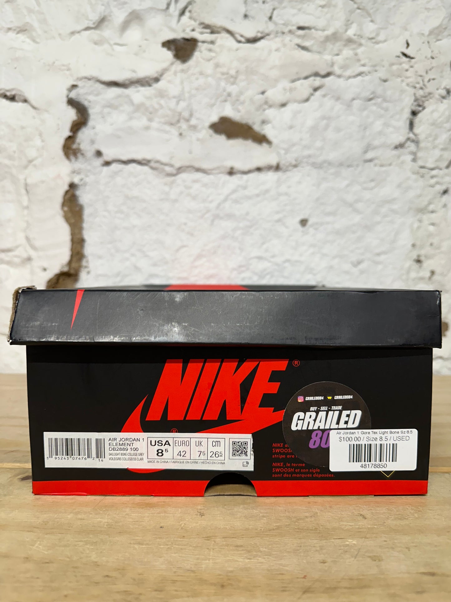 Air Jordan 1 Gore Tex Light Bone Sz 8.5