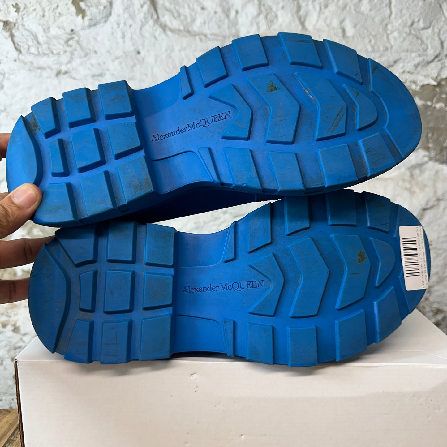 Alexander McQueen Black Blue Tread Boot Sz 9.5 (42.5)