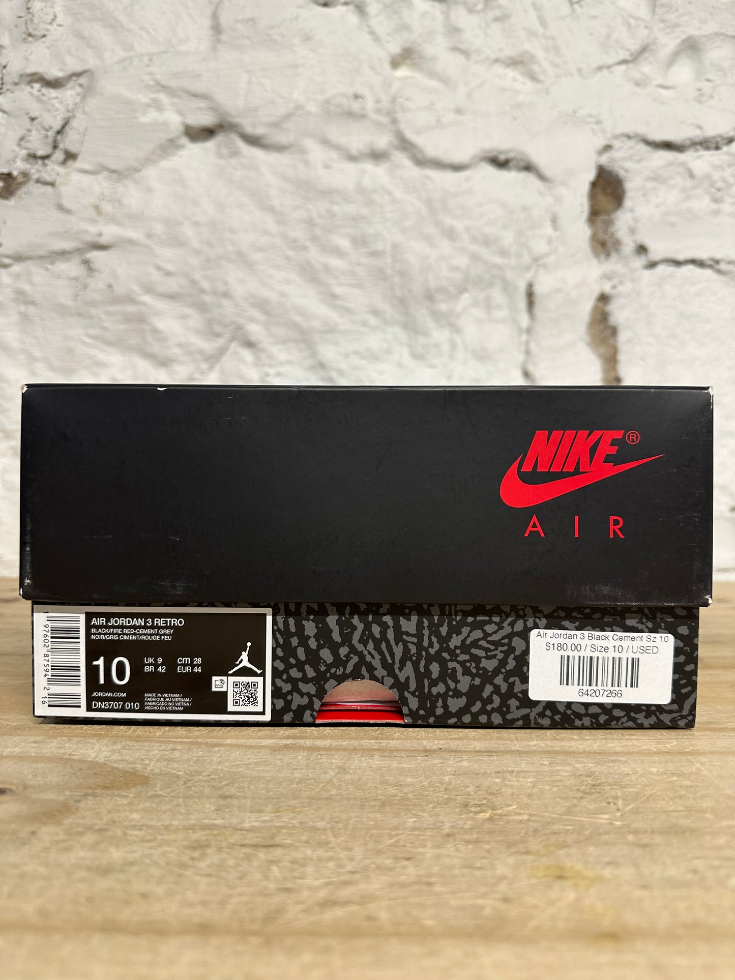 Air Jordan 3 Black Cement Sz 10