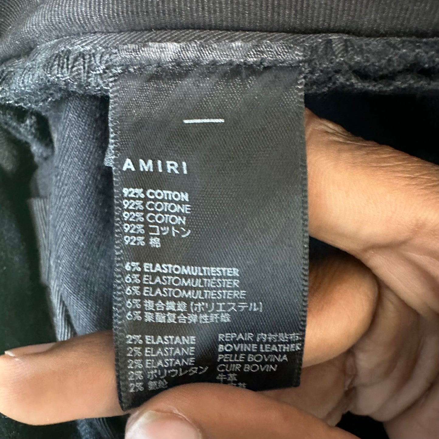 Amiri MX1 Camo Spell Black Denim Jeans Sz 36