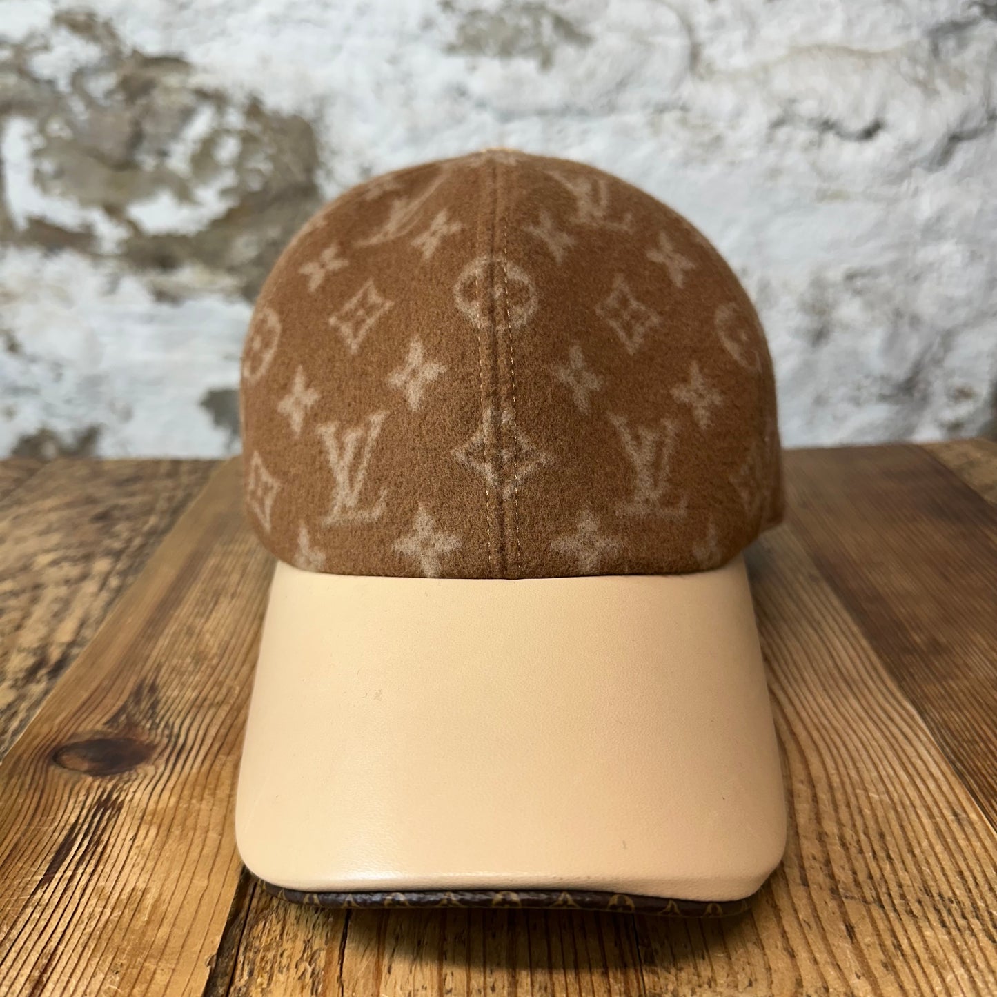 Louis Vuitton Beige Monogram Wool Hat Sz M