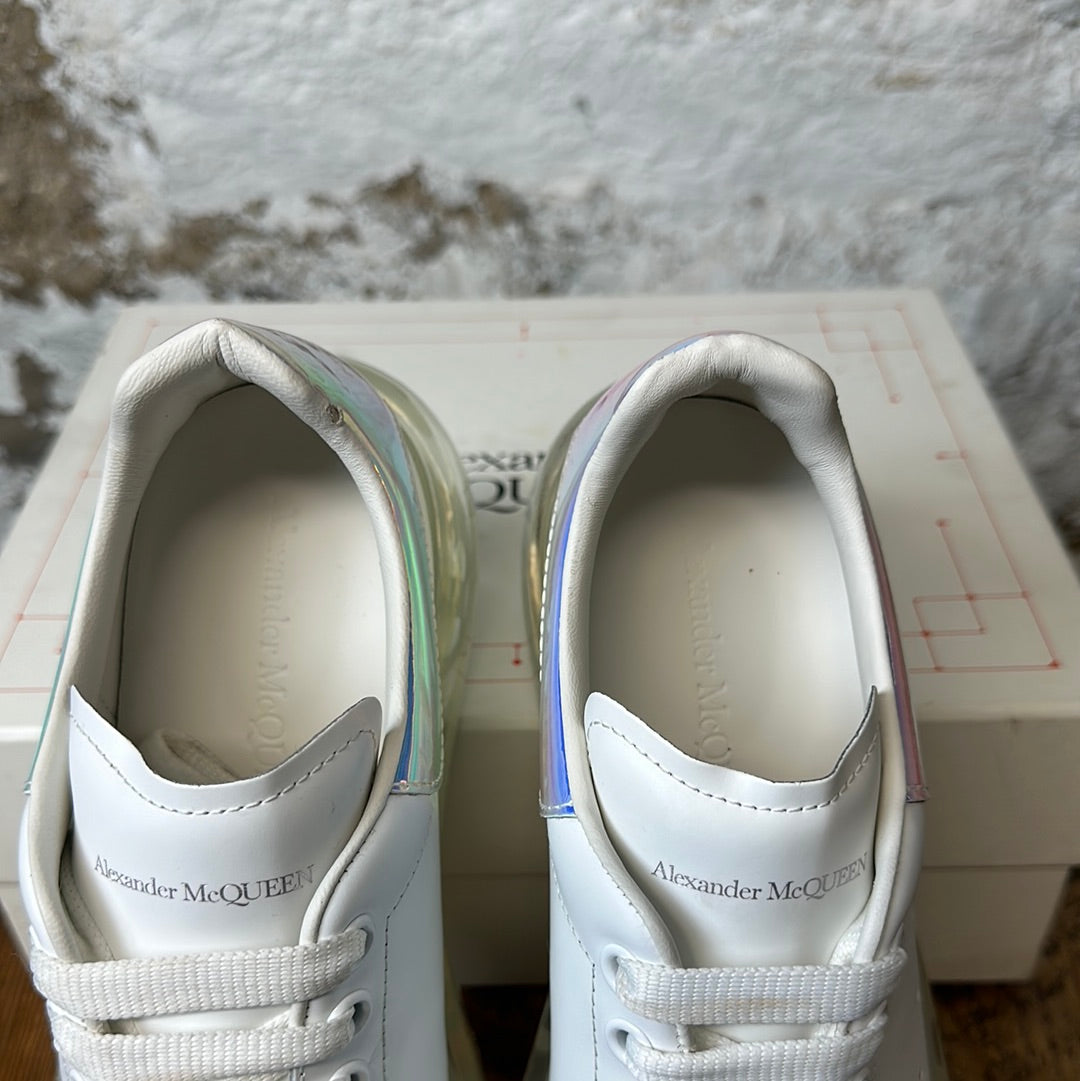Alexander Mcqueen Iridescent Tab White Sneaker Sz 7 (40)