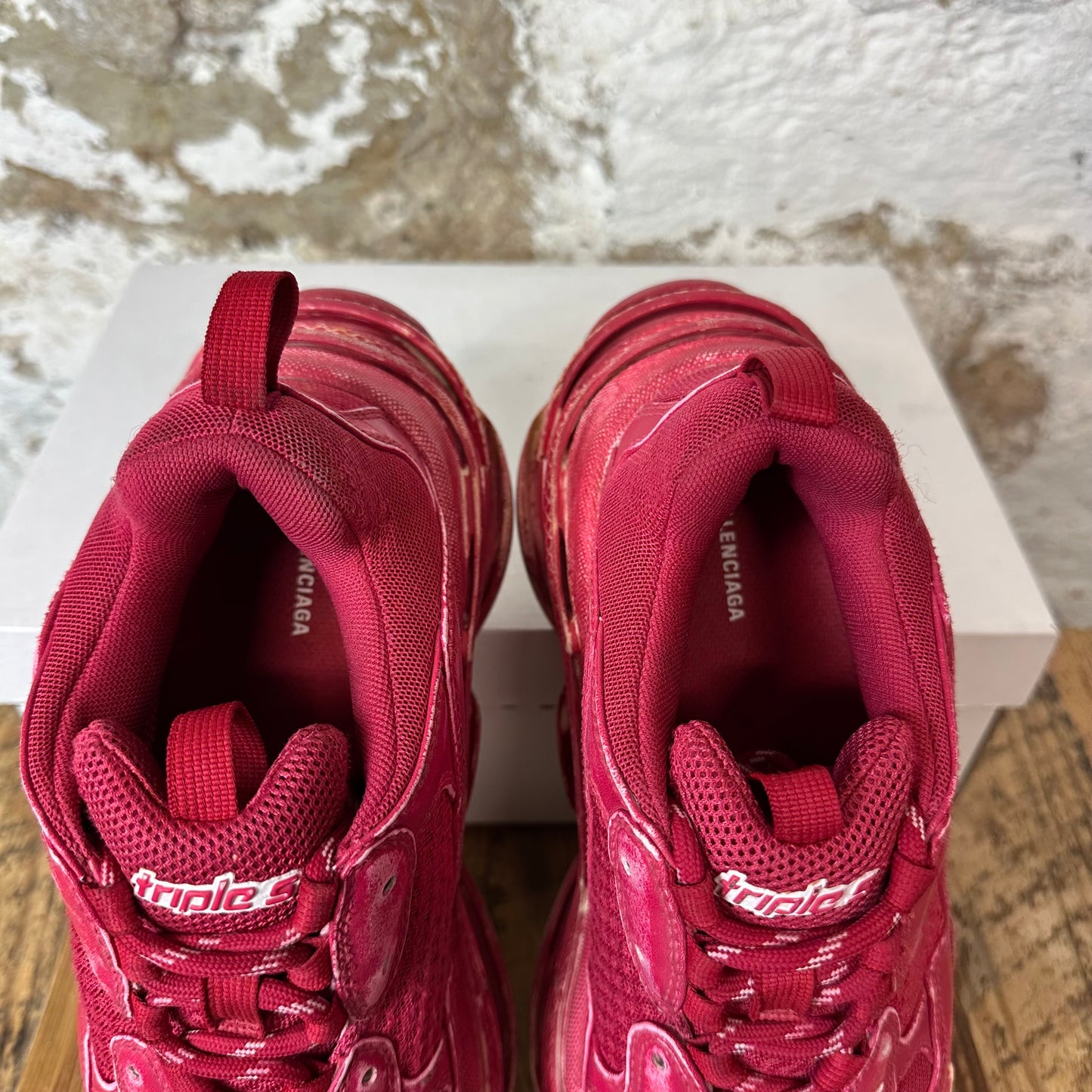 Balenciaga Triple S Red Dyed Sneaker Sz 7 (40)