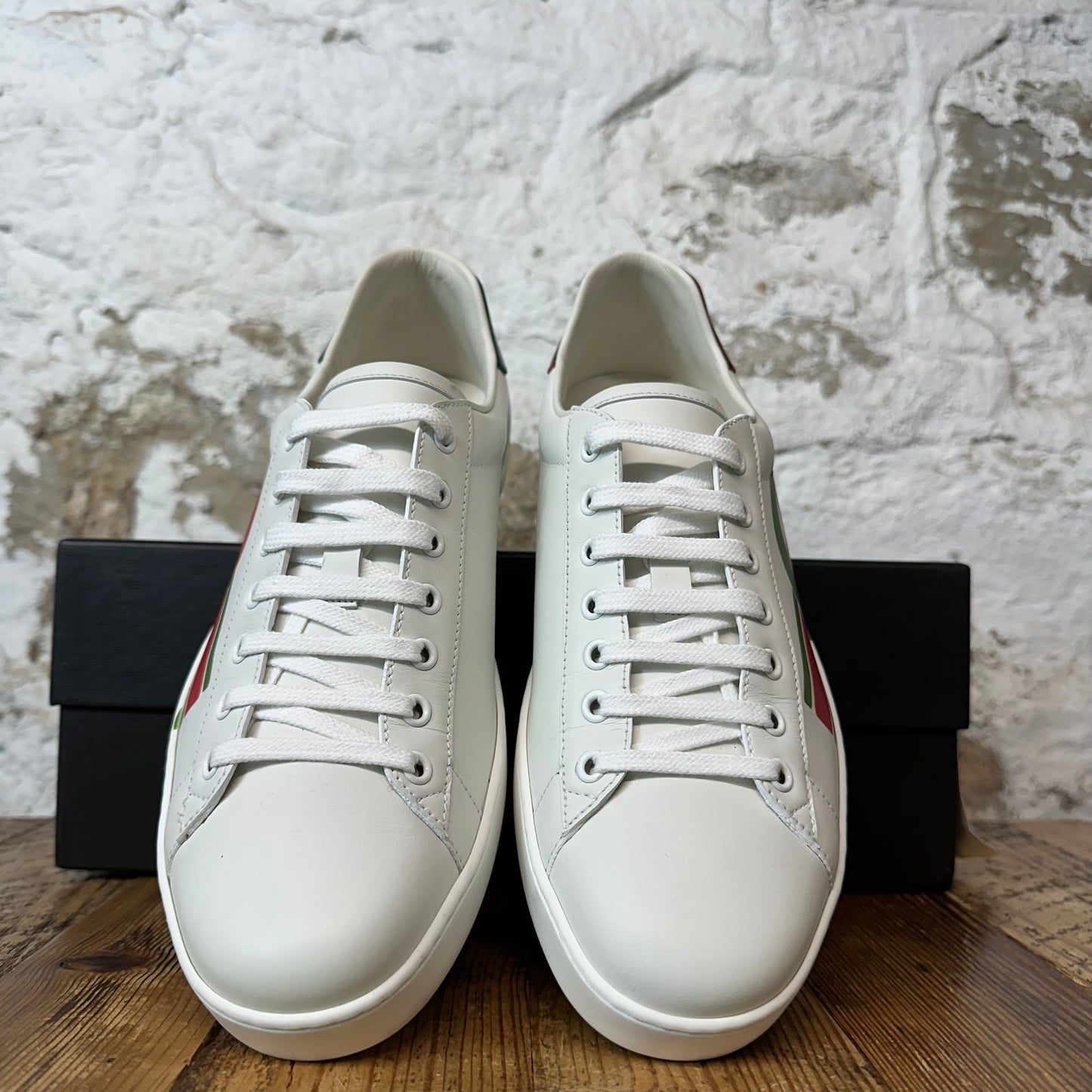 Gucci Red Green Logo White Ace Sneaker Sz 9