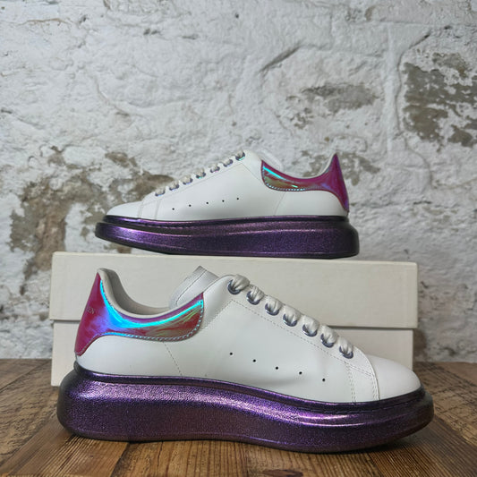 Alexander Mcqueen Iridescent Pink Tab White Sneaker Sz 7 (40)