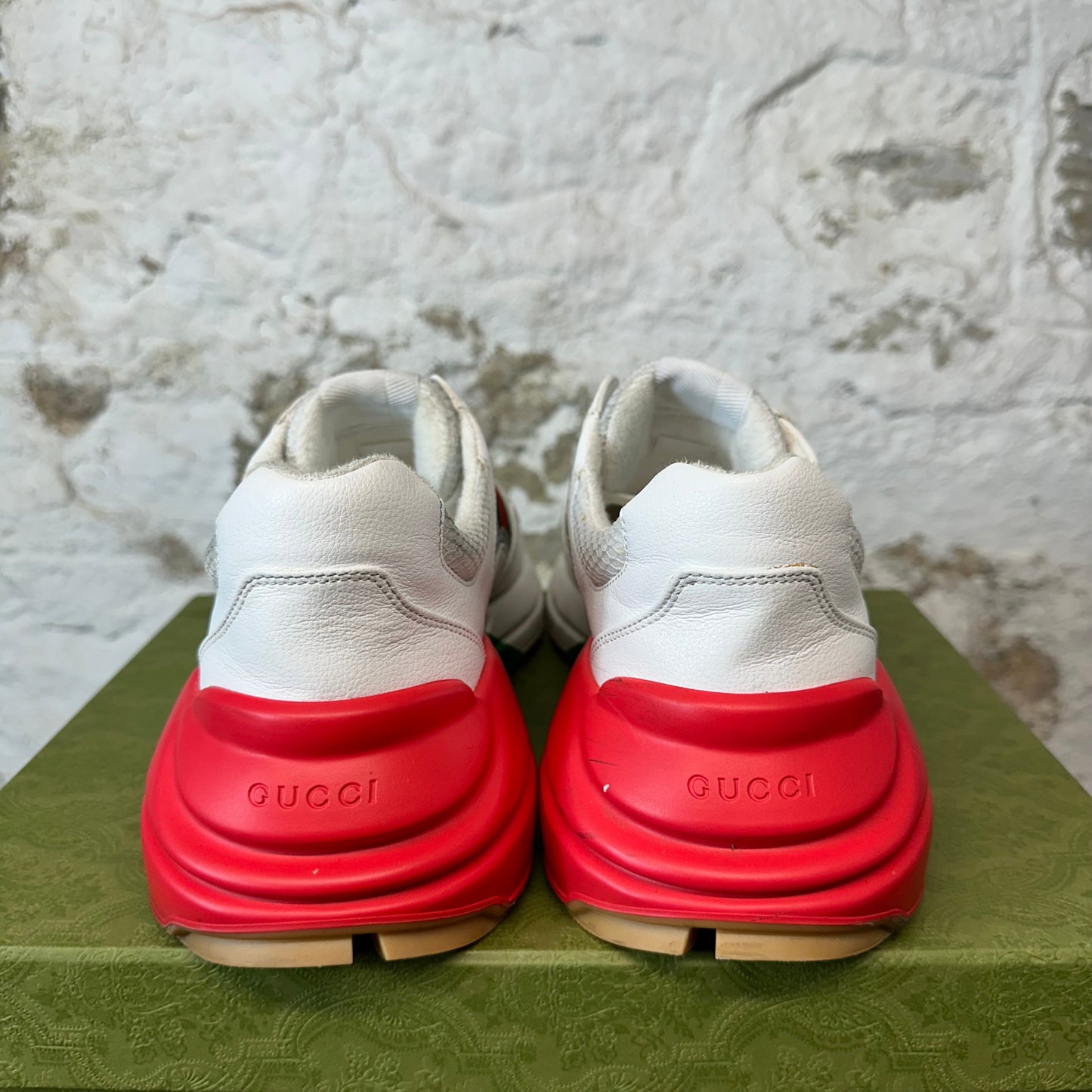 Gucci Rython White Red Green Sneaker Sz 12