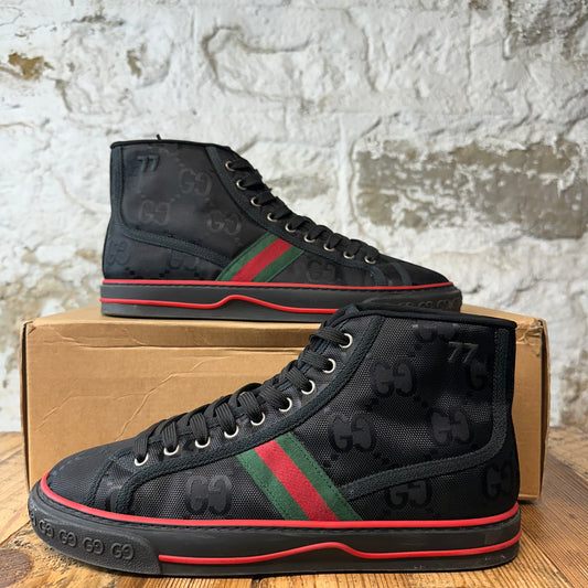 Gucci Tennis 1977 Black Monogram Sneaker Sz 9