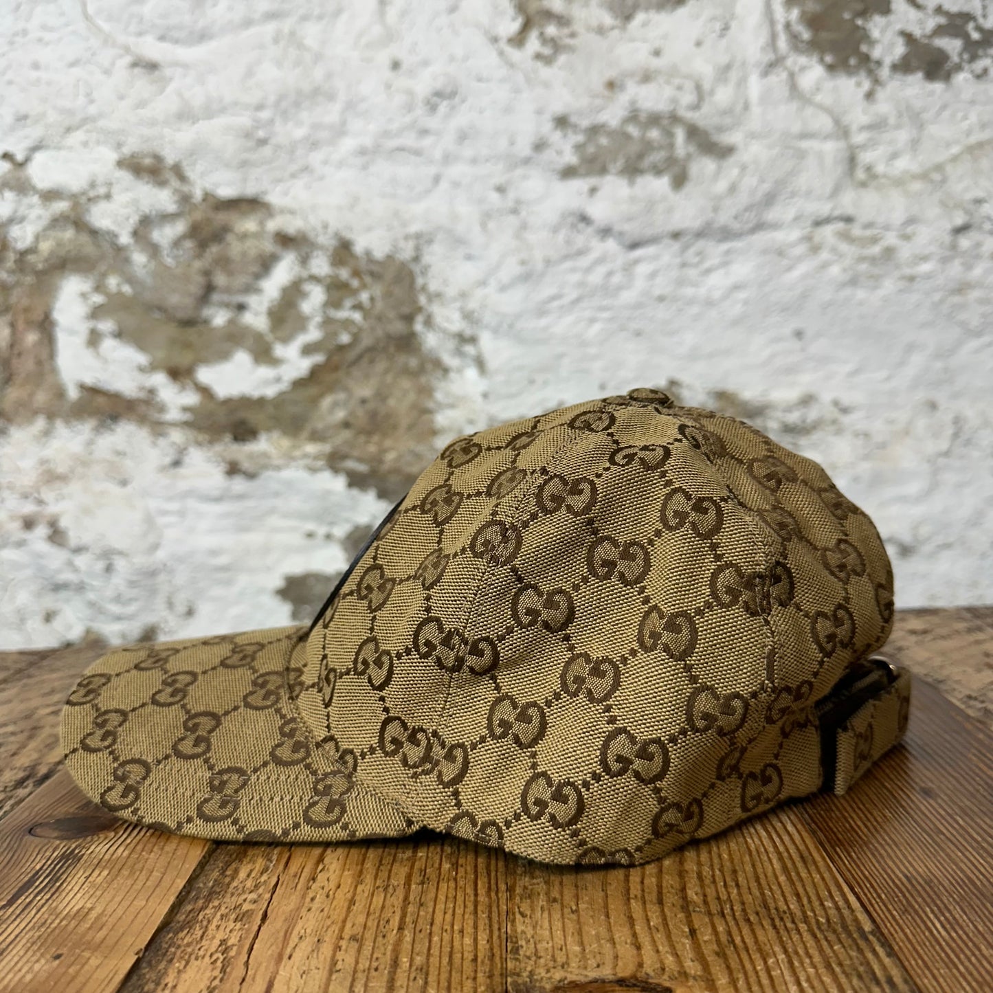 Gucci Brown Circle Logo Monogram Hat Sz M