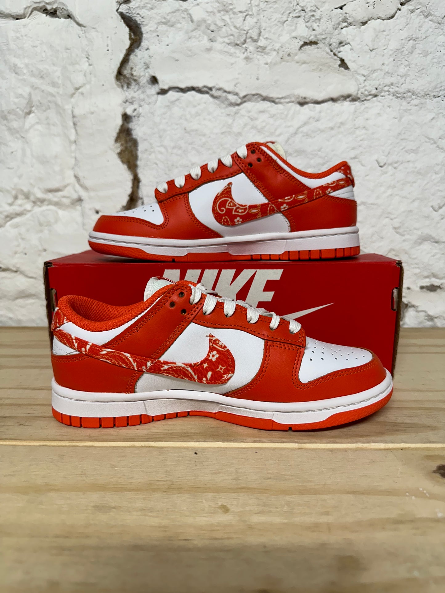 Nike Dunk Low Orange Paisley Sz 4 (5.5W) DS