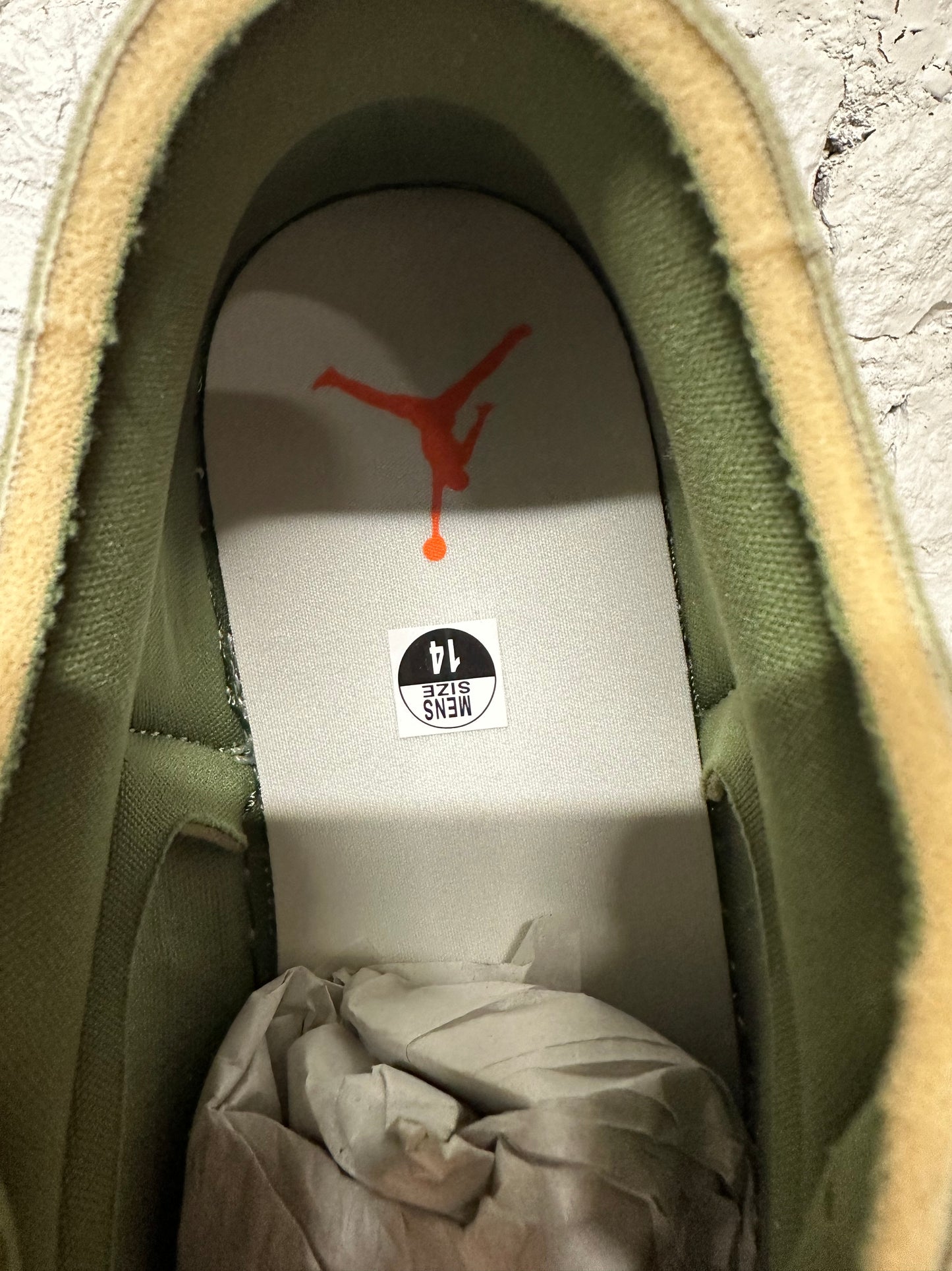 Air Jordan 1 Low Craft Light Olive Sz 14 DS