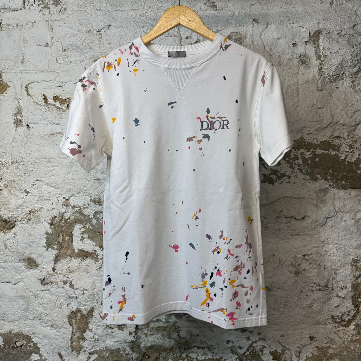 Dior Paint Splatter T-shirt White Sz XS