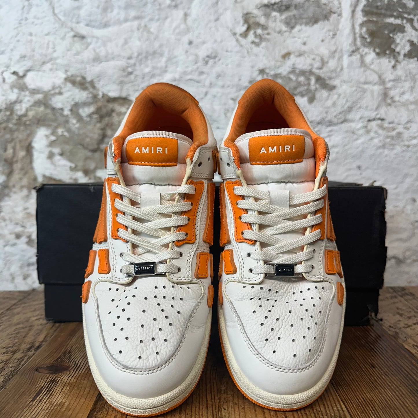 Amiri Orange Skeleton White Cream Sneaker Sz 7 (40)