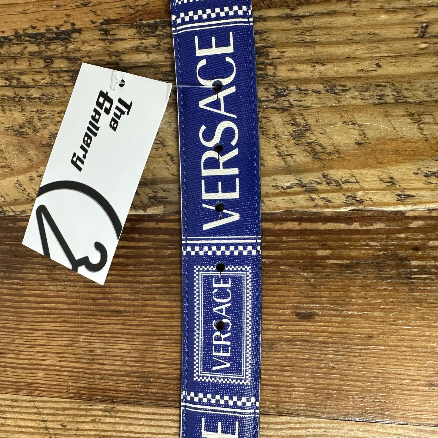 Versace Medusa White Blue Belt Sz (105/42)