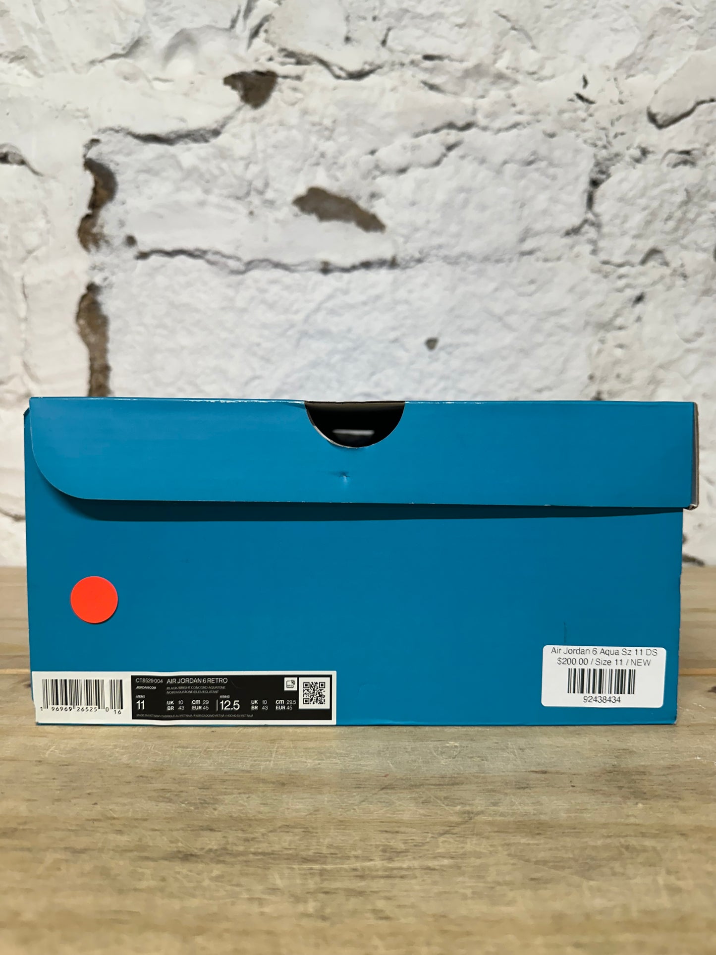 Air Jordan 6 Aqua Sz 11 DS