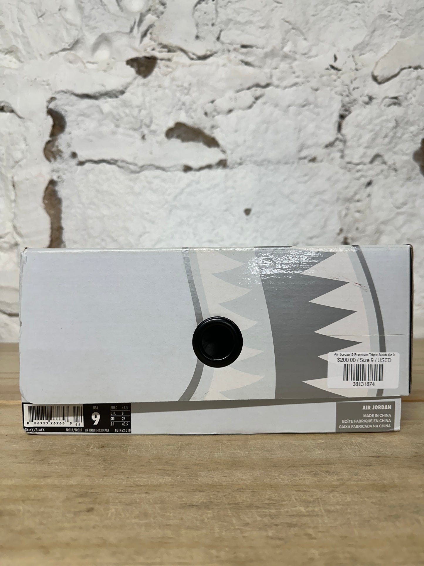 Air Jordan 5 Premium Triple Black Sz 9