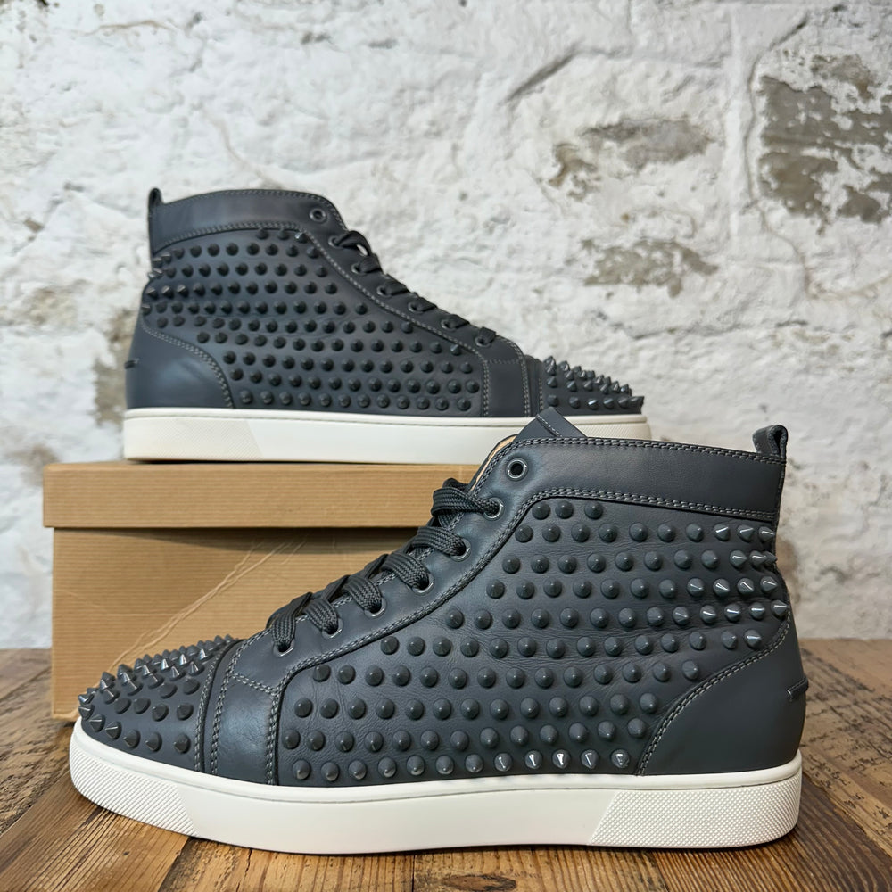 Christian Louboutin High Grey Leather Spike Sneaker Sz 11 (44)