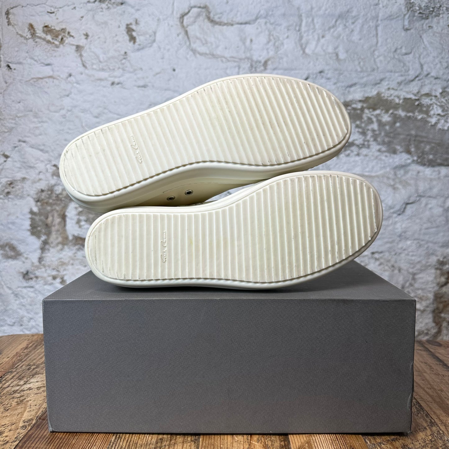 Rick Owens Triple Milk Leather Sneaker Sz 11 (44)