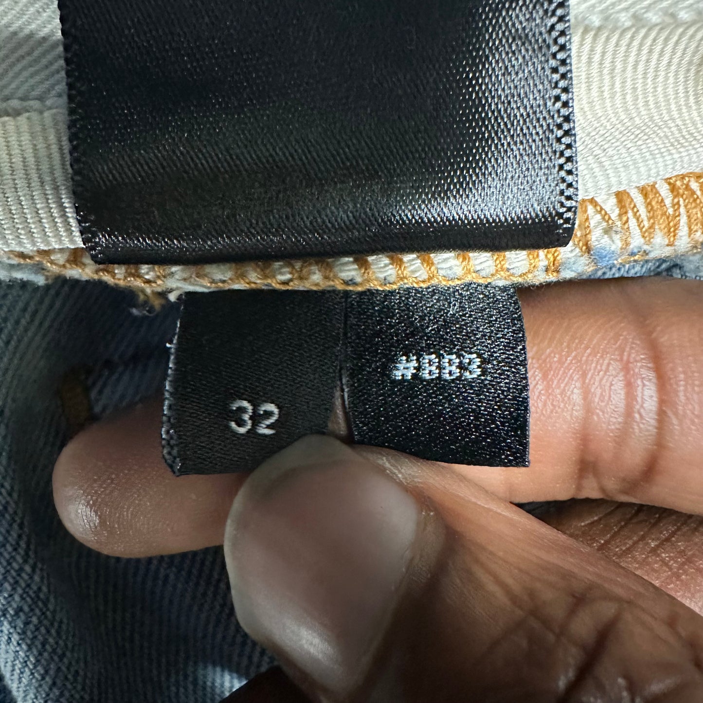 Amiri MX1 Marble Patch Blue Denim Jeans Sz 32