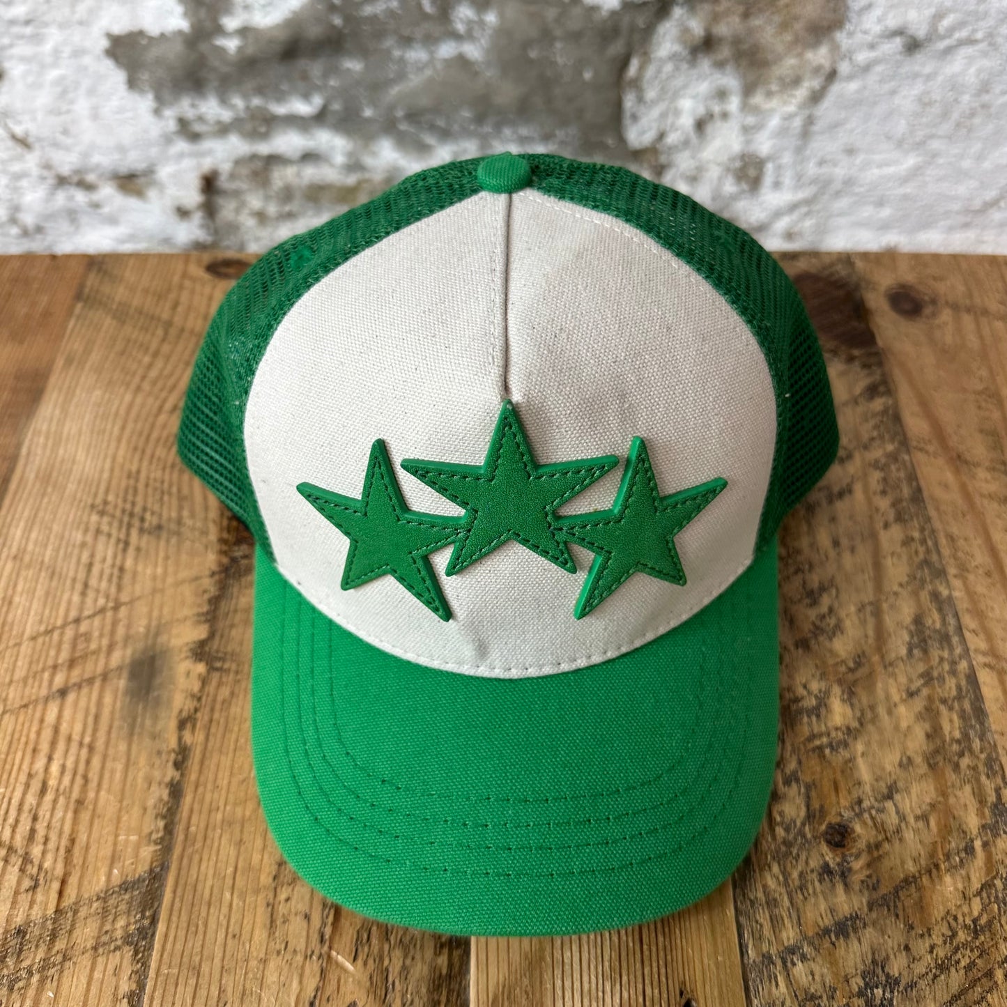 Amiri Green Stars White Green Trucker Hat