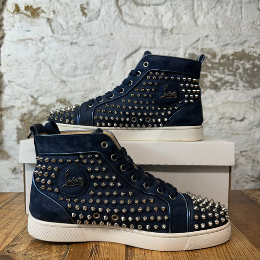 Christian Louboutin High Navy Suede Spike Sneaker Sz 8.5 (41.5)
