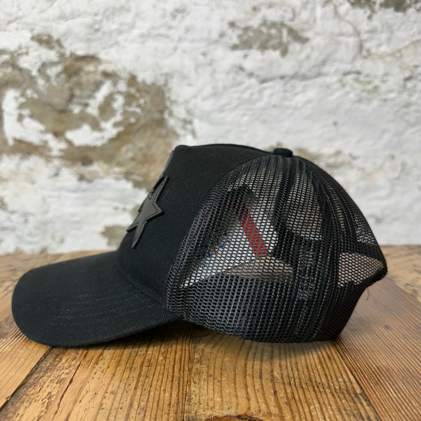 Amiri Black Star Black Trucker Hat