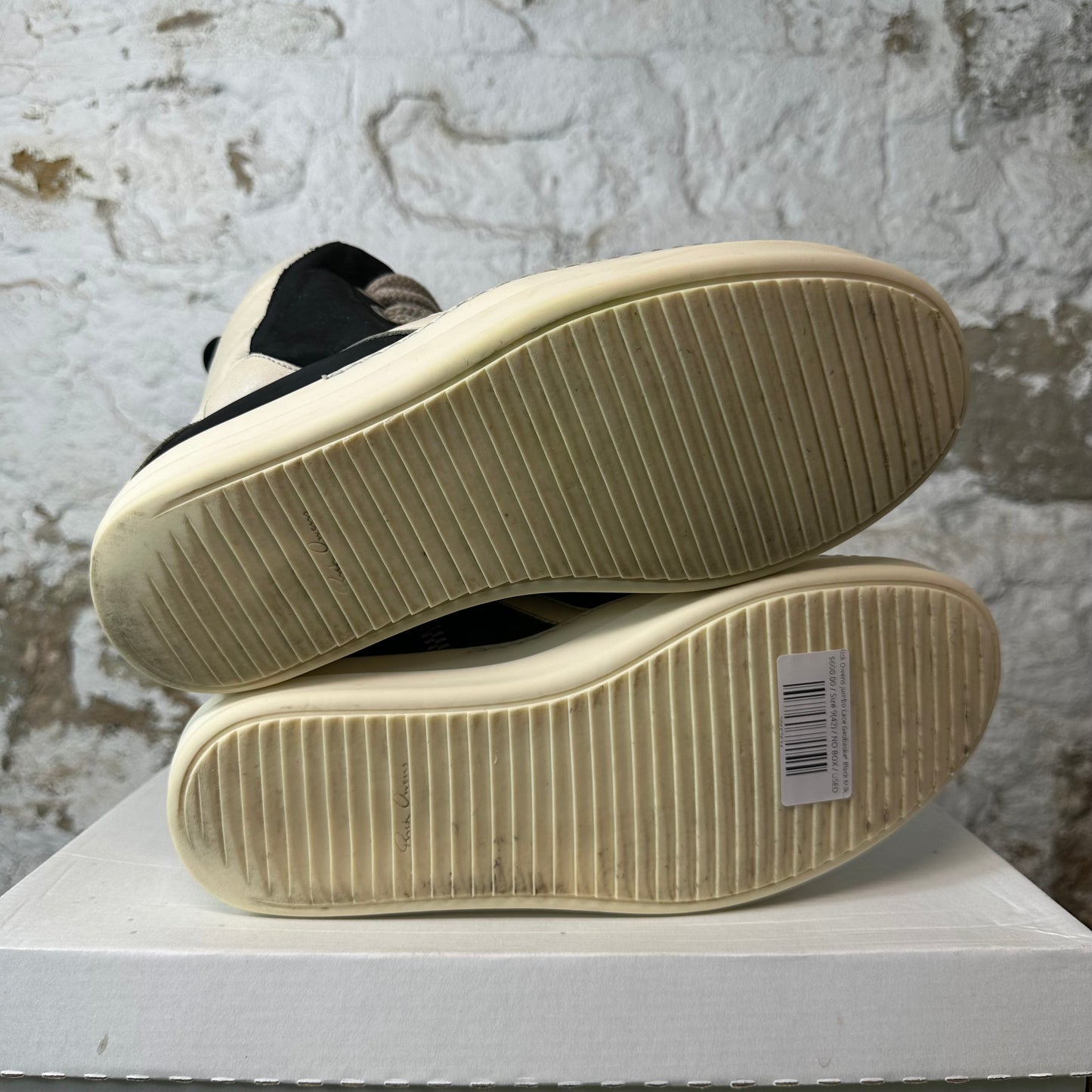 Rick Owens Jumbo Lace Geobasket Black Milk Sneaker Sz 9 (42)