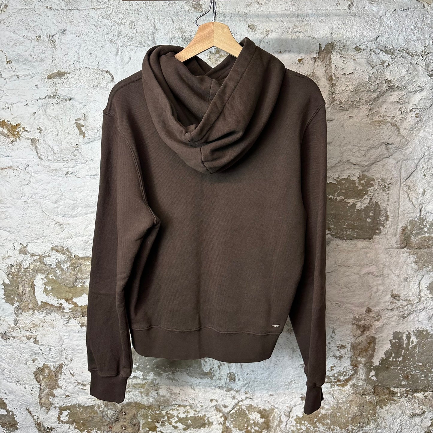 Amiri White Bar Logo Brown Hoodie Sz XS