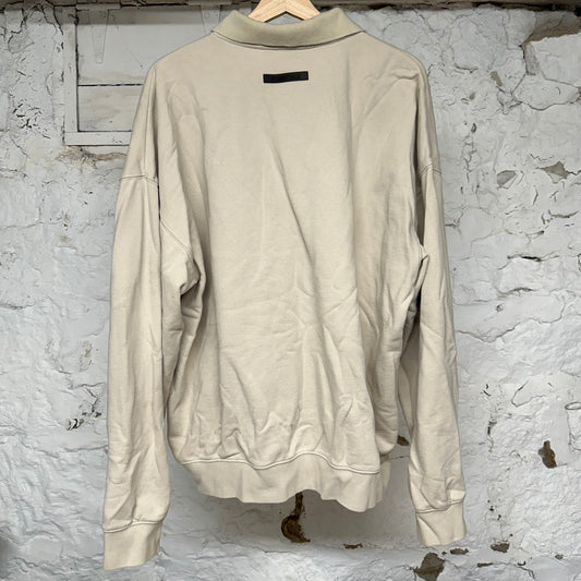 Fear of God Essentials Tan Collared Sweatshirt Sz L