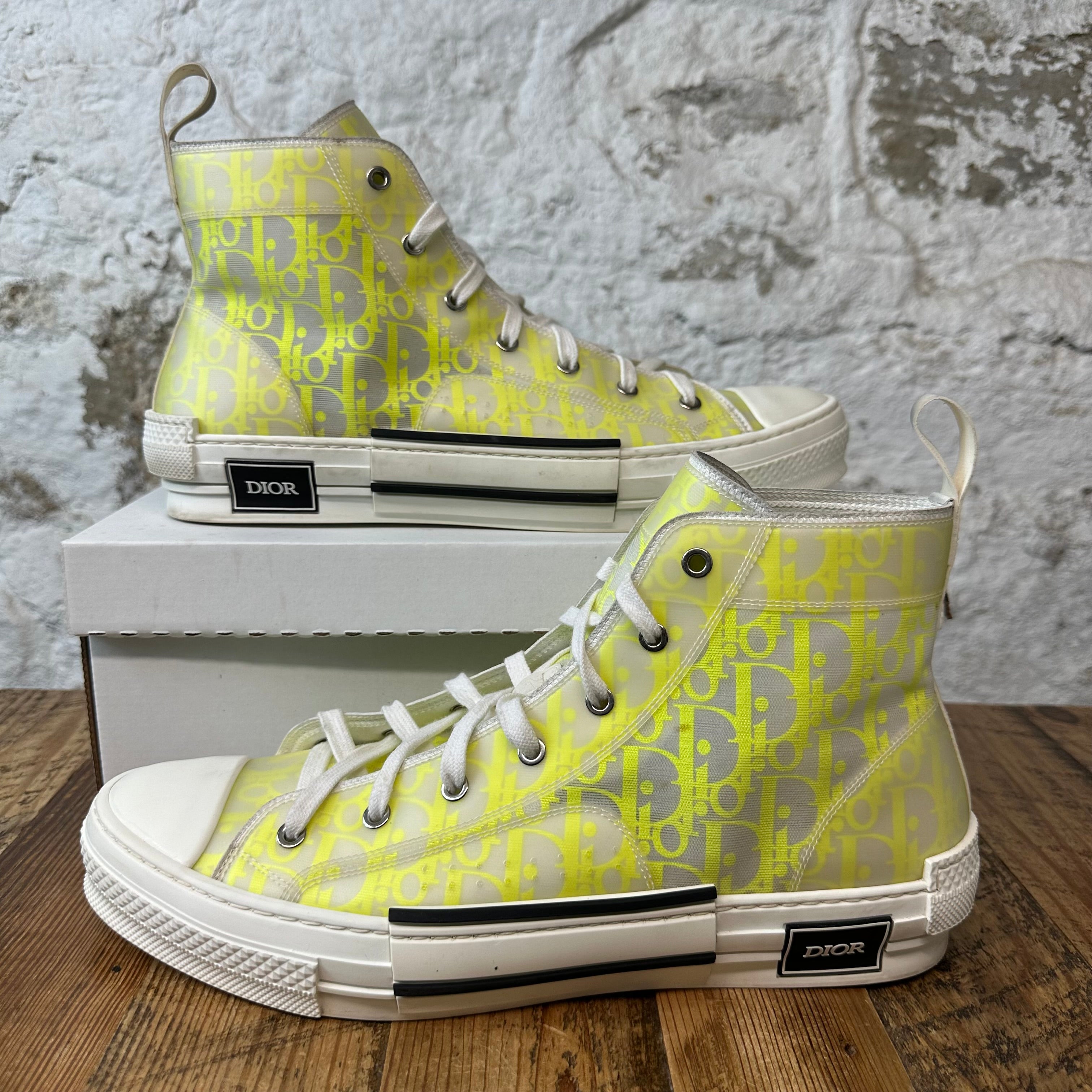 Dior B23 High Yellow Oblique White Sneaker Sz 13 (46) No Box