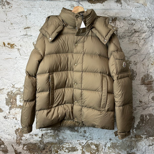 Moncler Maya Giubbotto Beige Puffer Jacket Sz L (3)