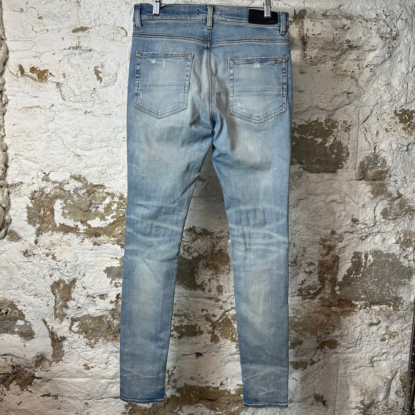 Amiri MX1 Multicolor Flannel Blue Denim Jeans Sz 31