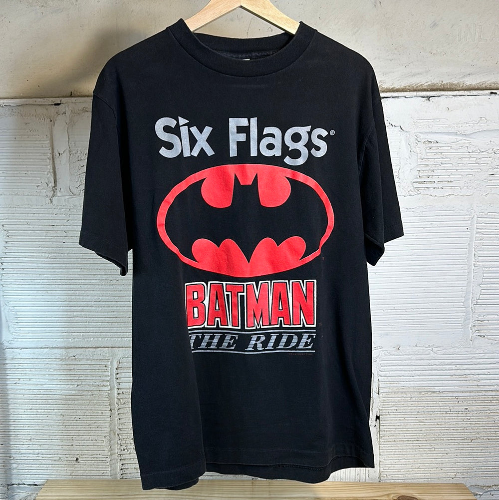 Six Flags Batman Ride Black Tee Sz L