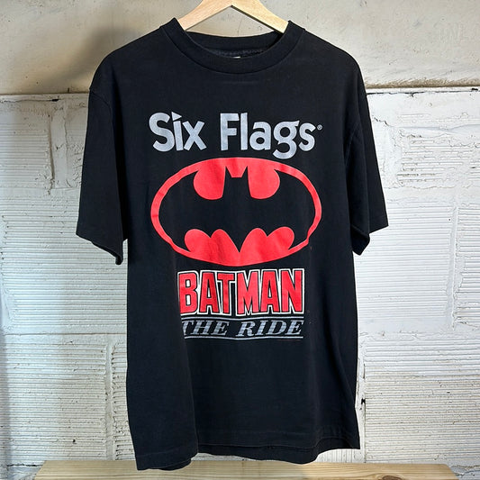 Six Flags Batman Ride Black Tee Sz L