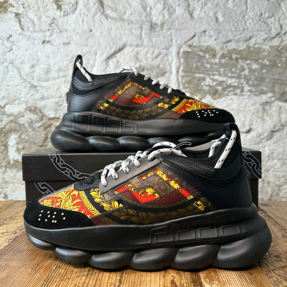 Versace Chain Reaction Barocco Print Black Sneaker Sz 10 (43)
