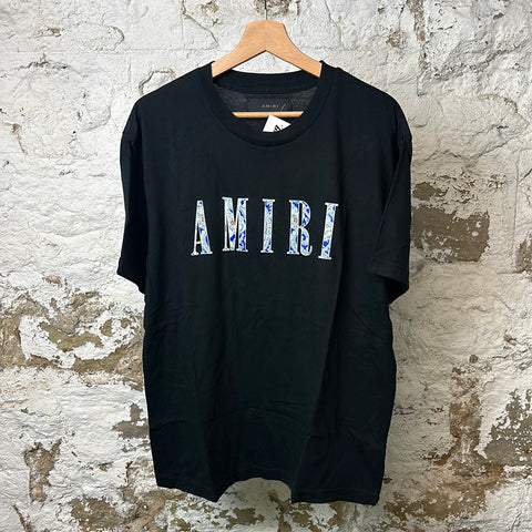 Amiri Paisley Spell-Out Black T-Shirt Sz M