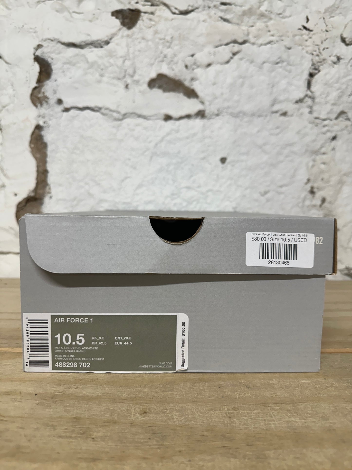 Nike Air Force 1 Low Gold Elephant Sz 10.5