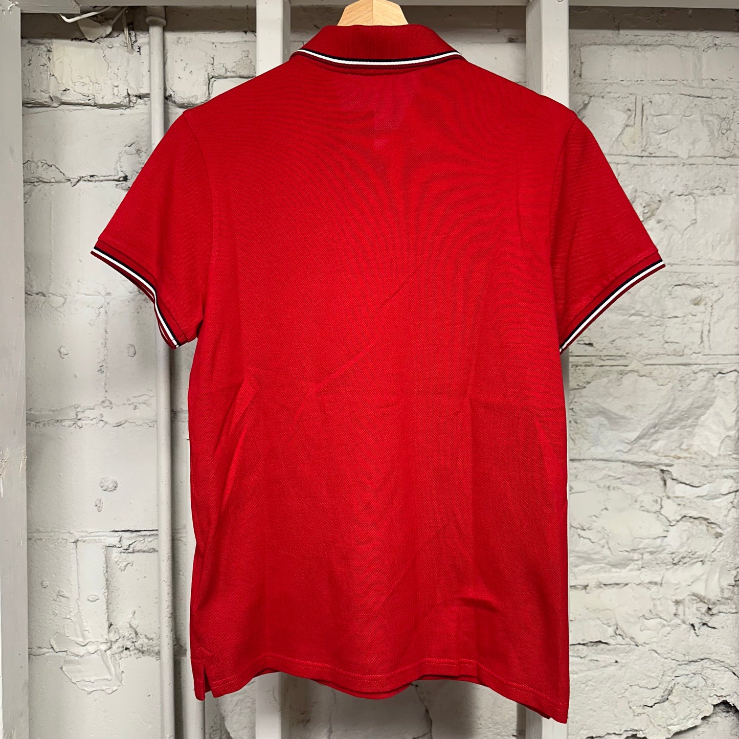 Moncler Small Logo Red Polo Sz S