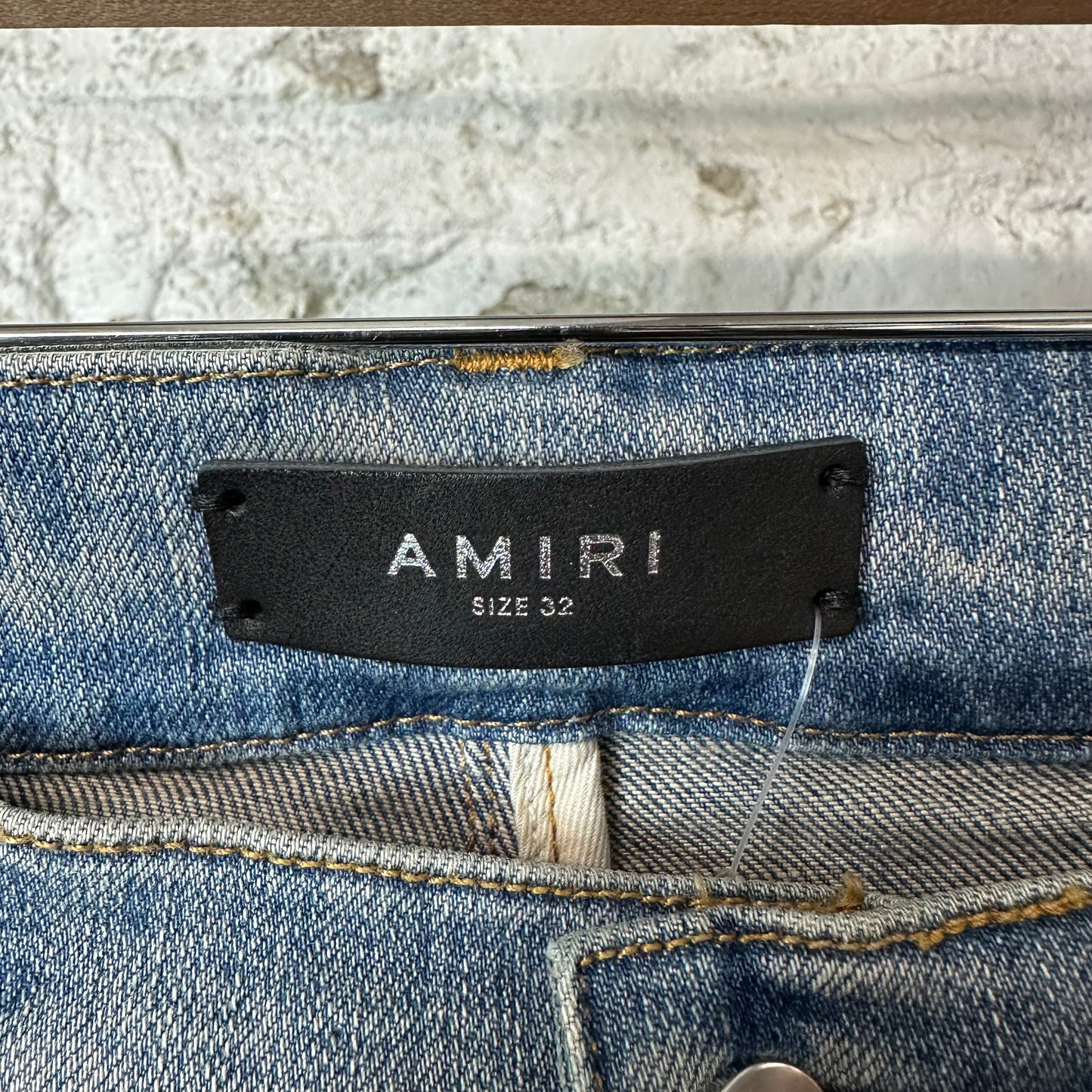 Amiri Plain Distressed Blue Denim Jeans Sz 32