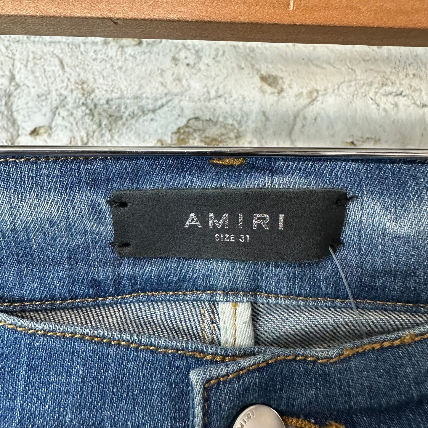 Amiri Plain Blue Honeycomb Denim Jeans Sz 31