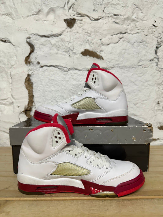 Air Jordan 5 White Scarlet Fire Sz 5Y