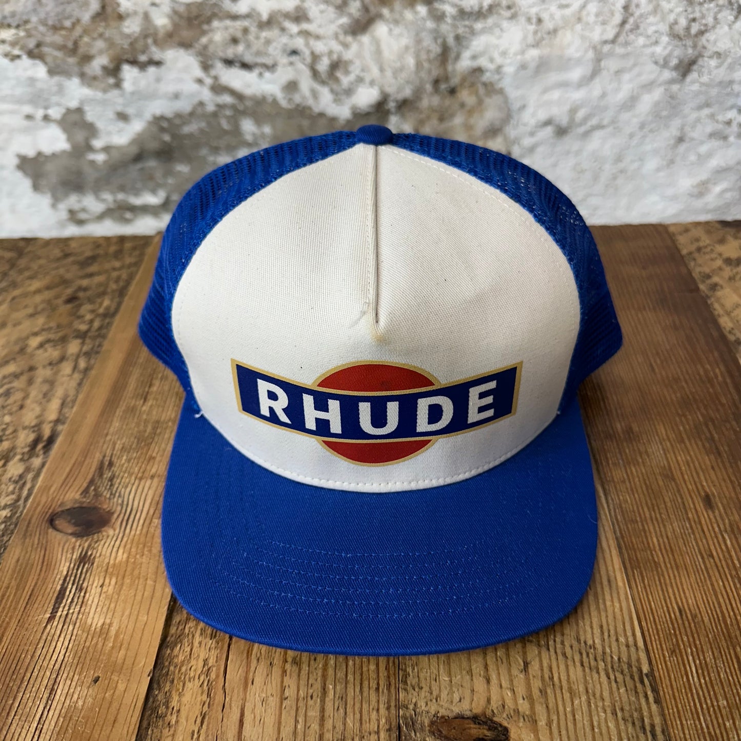 Rhude Racer Blue White Trucker Hat
