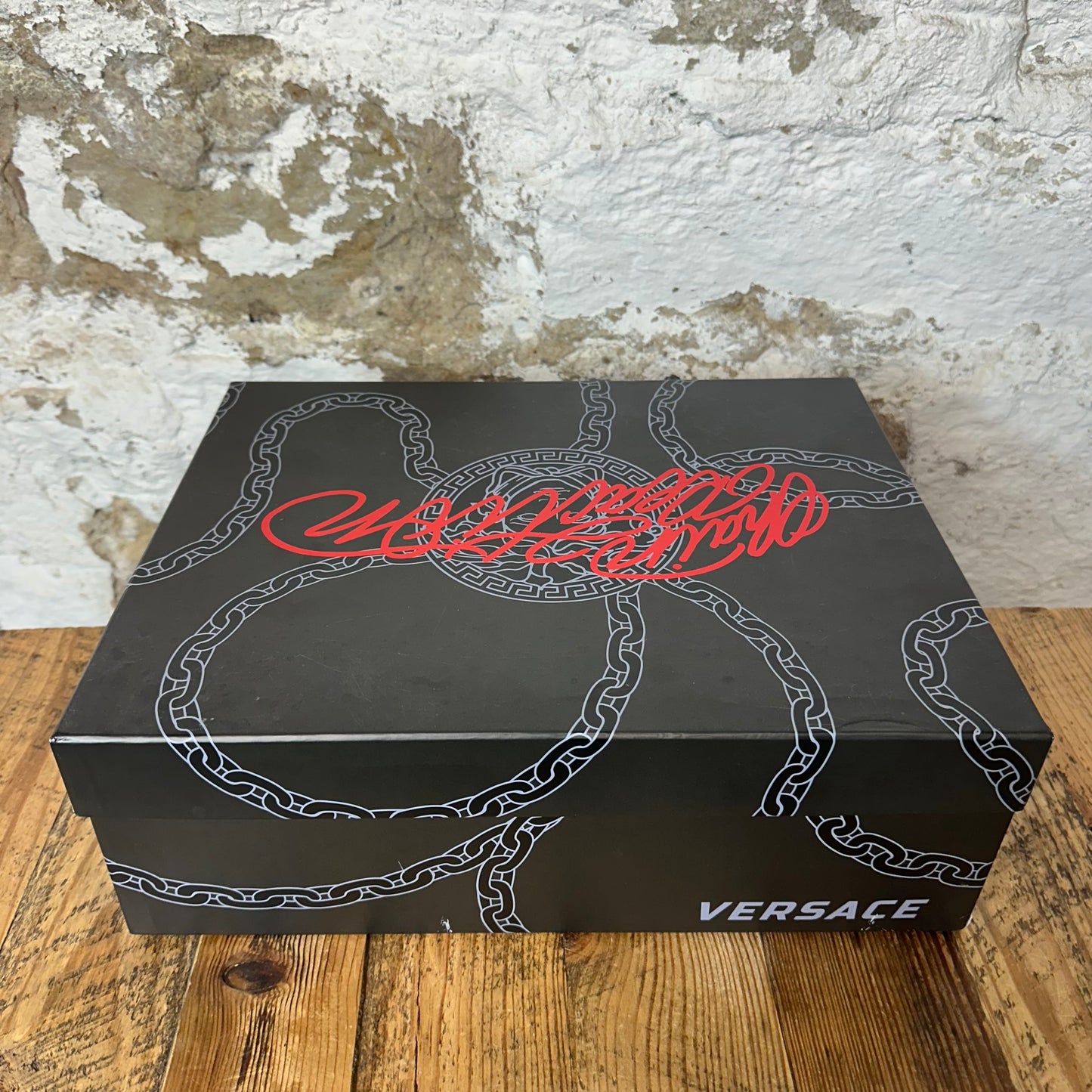 Versace Chain Reaction Black Multicolor Sneaker Sz 13 (46)