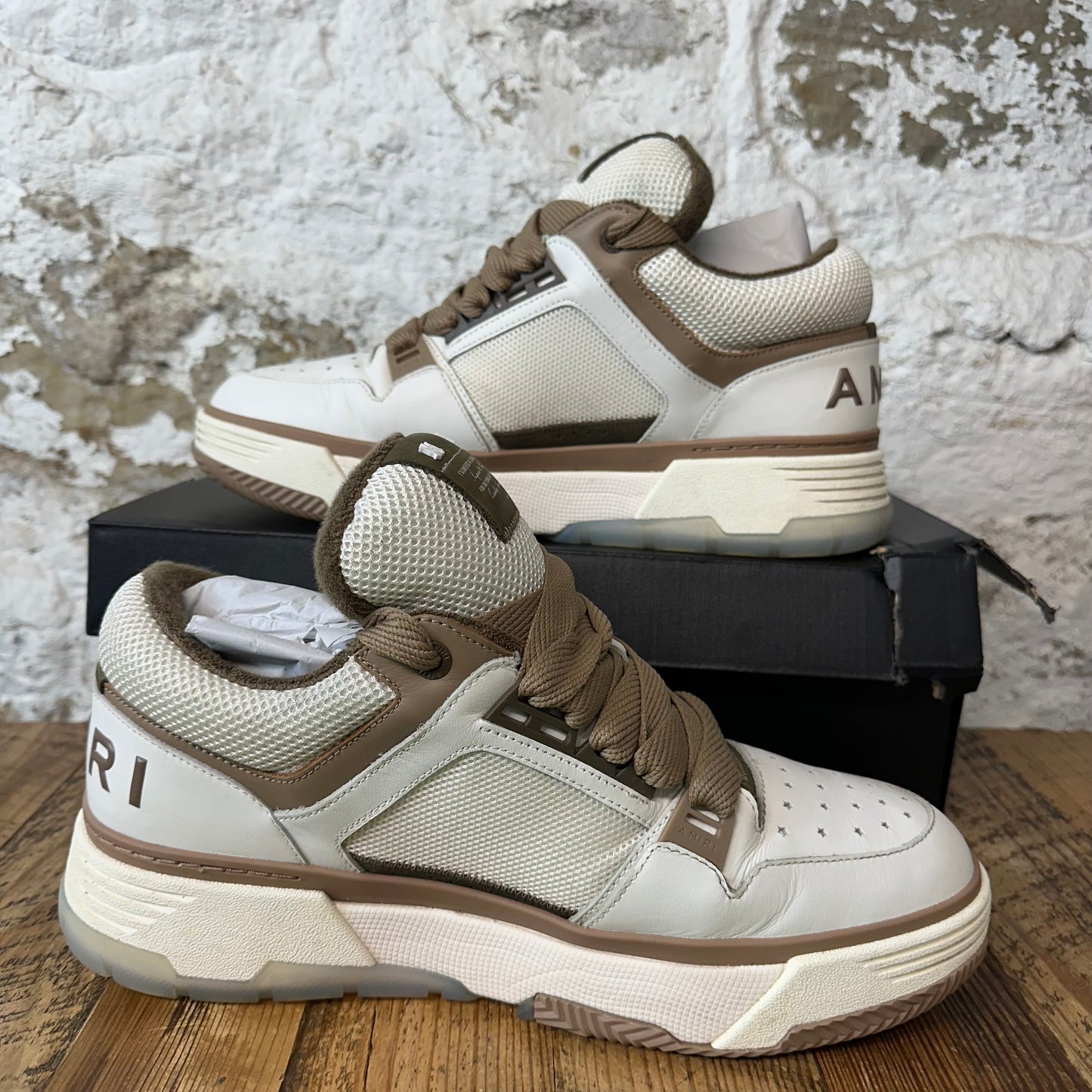 Amiri MA-1 Brown White Cream Sneaker Sz 15 (48)