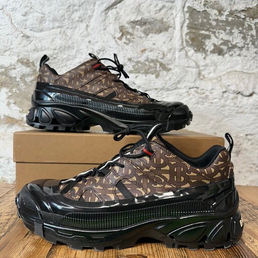 Burberry Arthur Brown Monogram Black Sneaker Sz 12.5 (45.5)